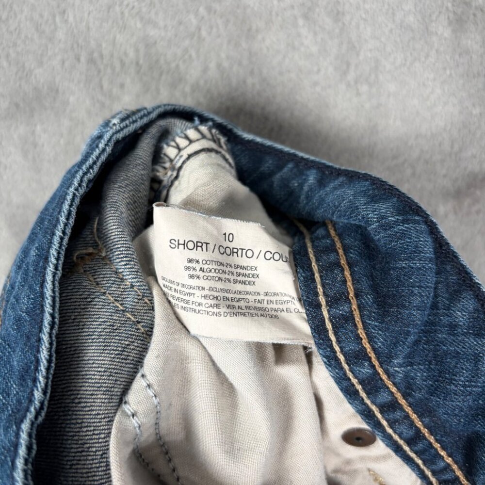 Y2K Gloria Vanderbilt Bootcut Jeans Women's 10S 32x28 Blue Dark Wash Embellished - Picture 9 of 9
